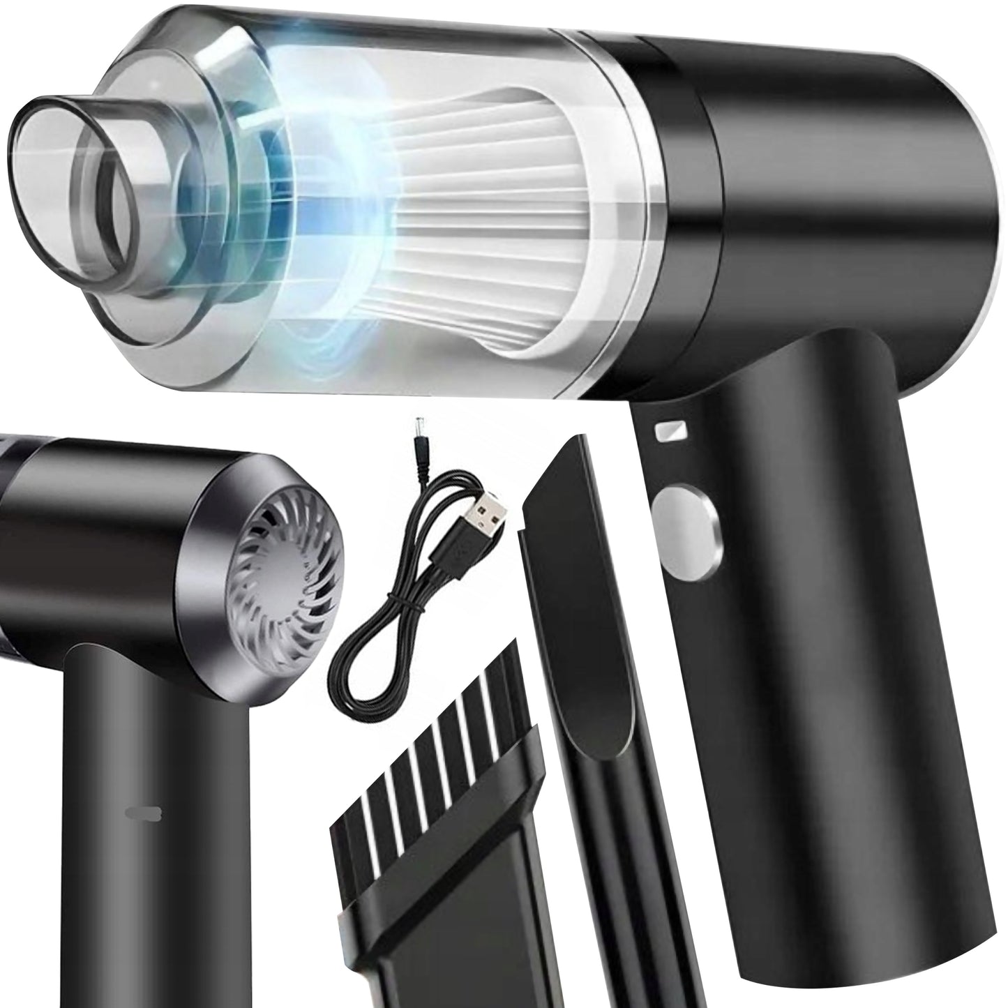 Cordless Car Vacuum Cleaner – USB Rechargeable & Portable