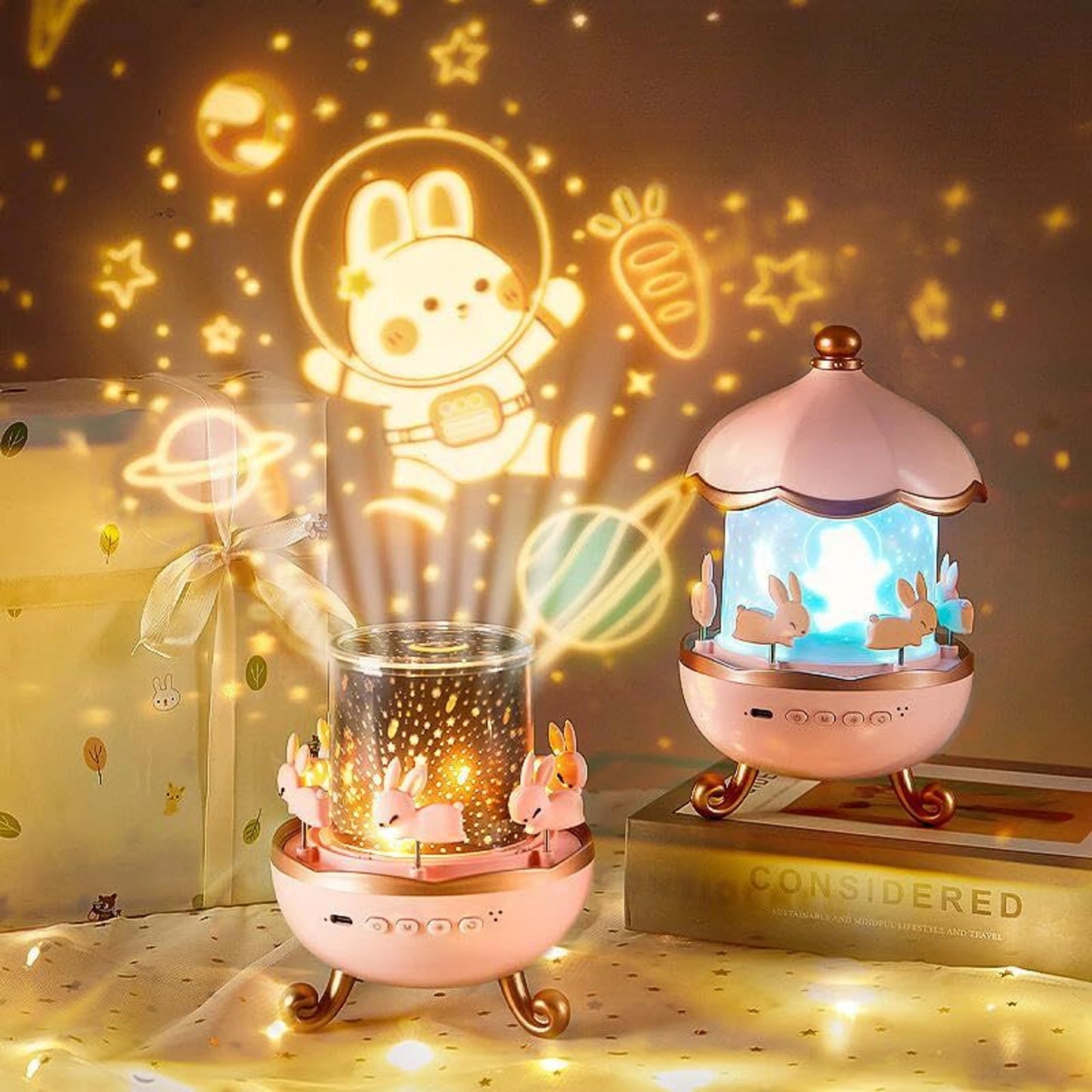Bunny Bluetooth Speaker Night Lamp with LED Fairy Lights