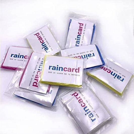 Reusable wallet-size raincoats for adults set of 6