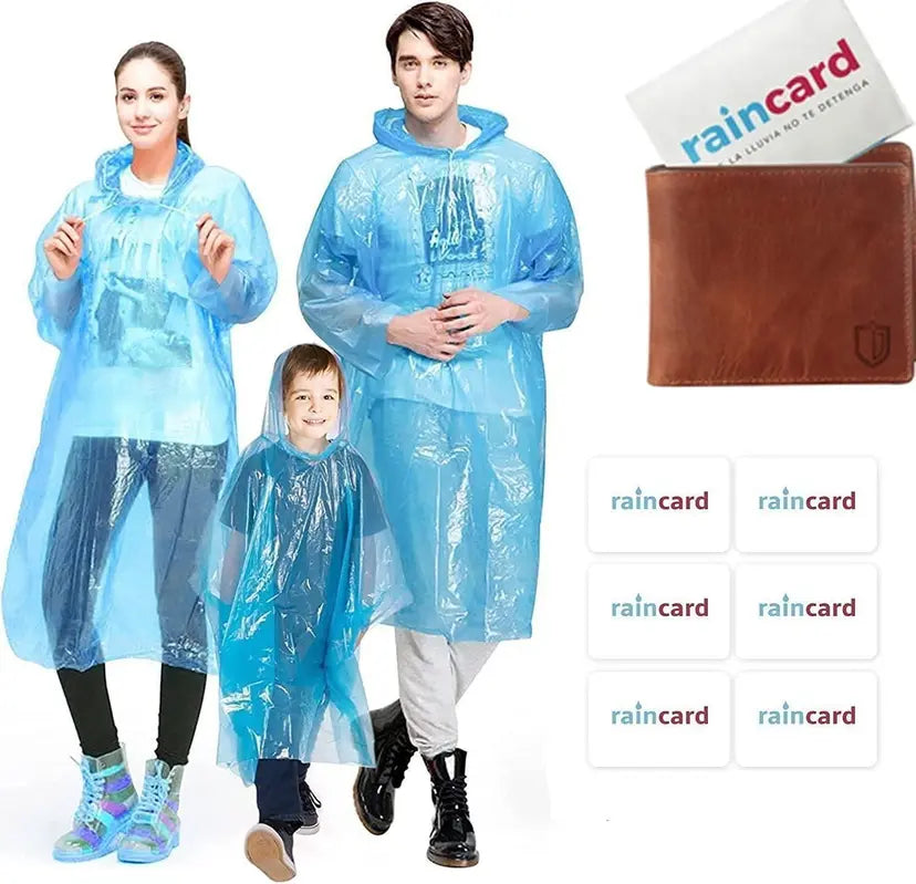 Multicolour compact rain card packs