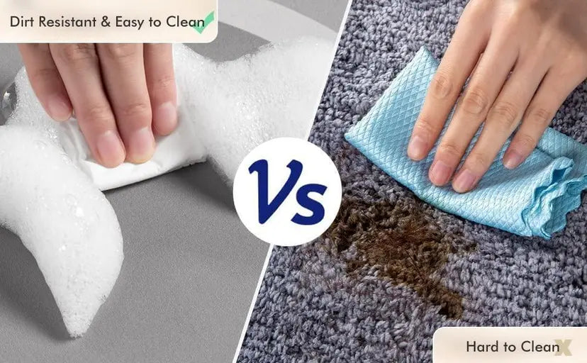 Water-absorbent bathroom floor mat surface