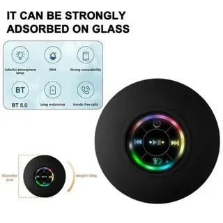 Portable Bluetooth Shower Speaker with LED Light & Suction Cup