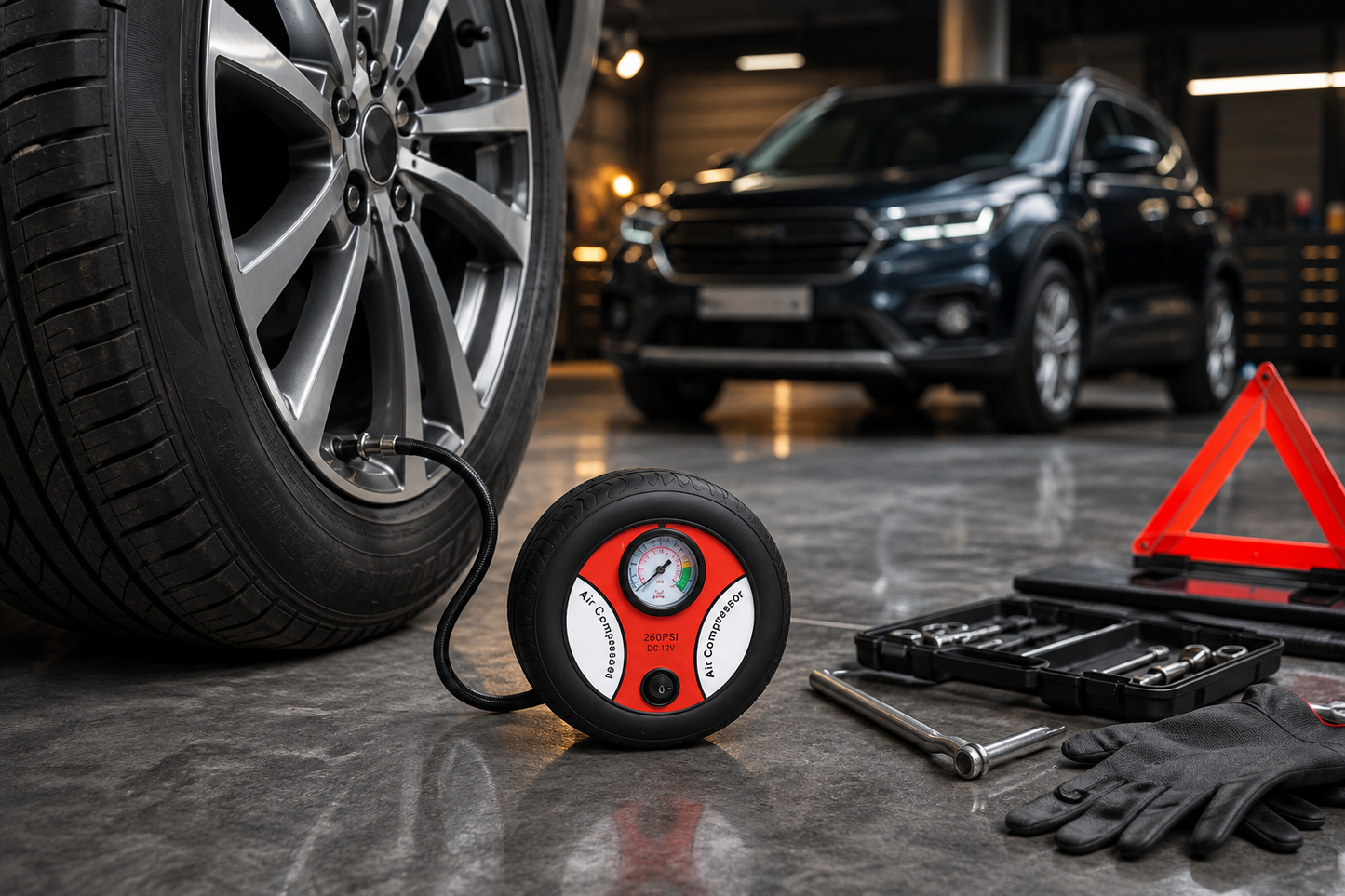 Portable 12V Digital Tyre Inflator with Pressure Gauge