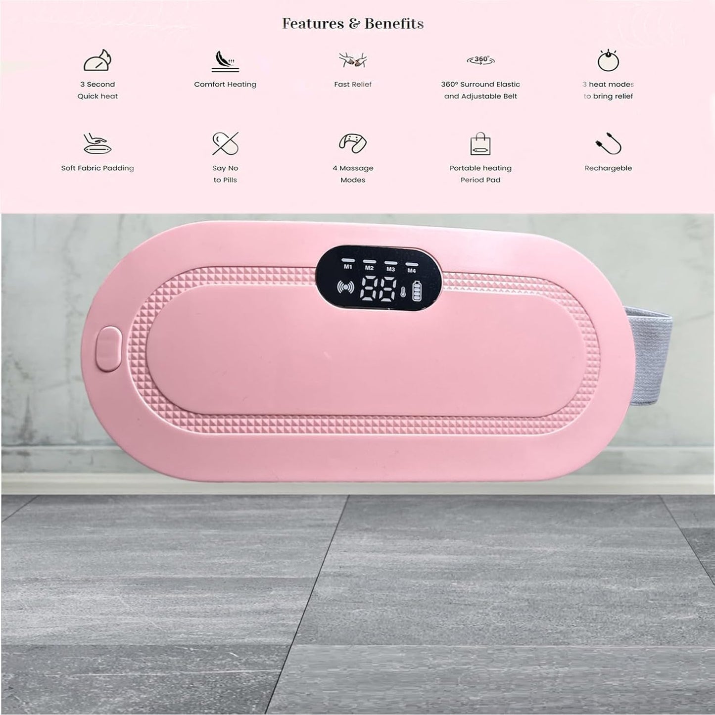 Portable Cordless Heating Pad for Period Comfort