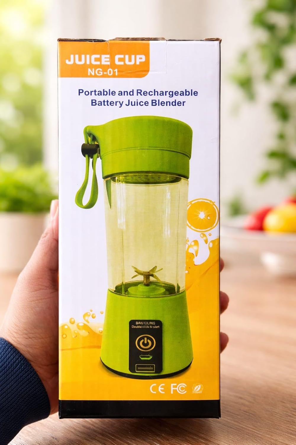 Compact portable blender bottle for smoothies and shakes