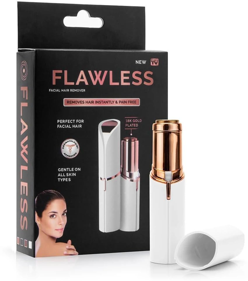 Flawless Rechargeable Facial Hair Remover for Women, Painless Eyebrow & Face Trimmer