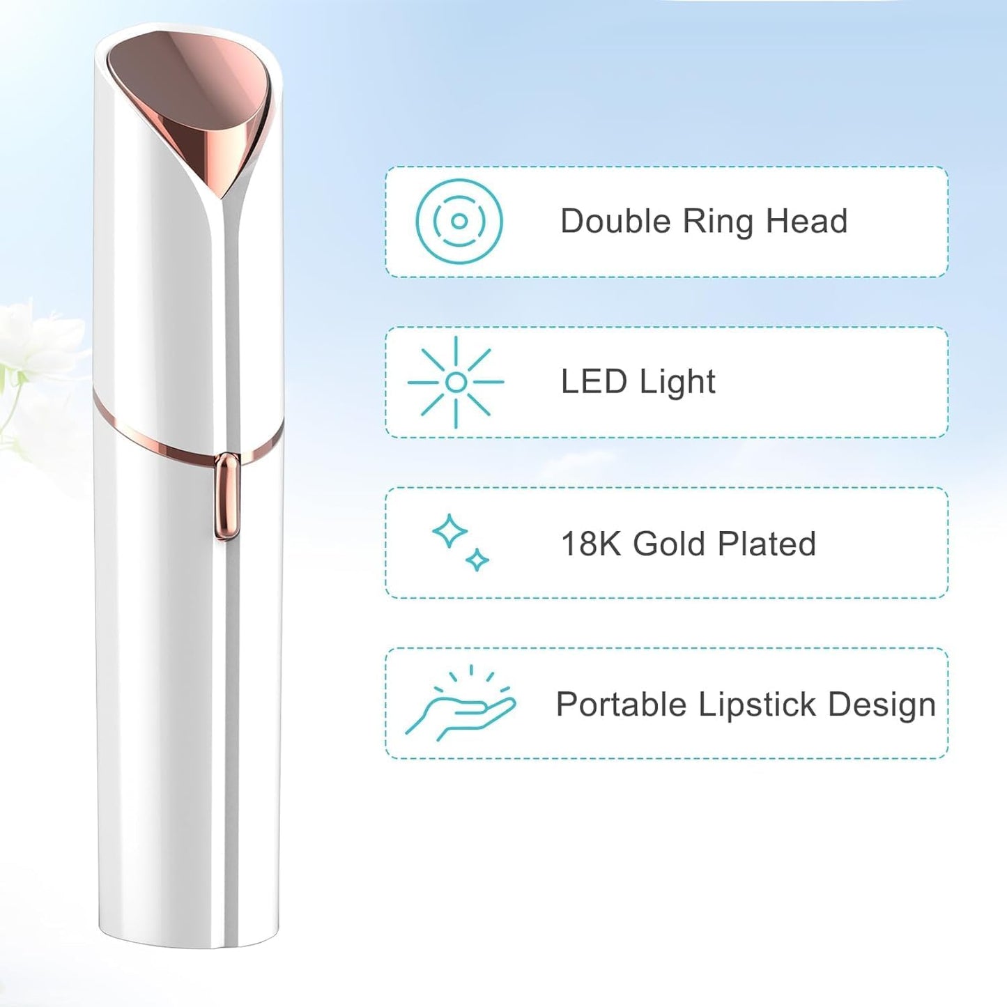 Flawless Rechargeable Facial Hair Remover for Women, Painless Eyebrow & Face Trimmer