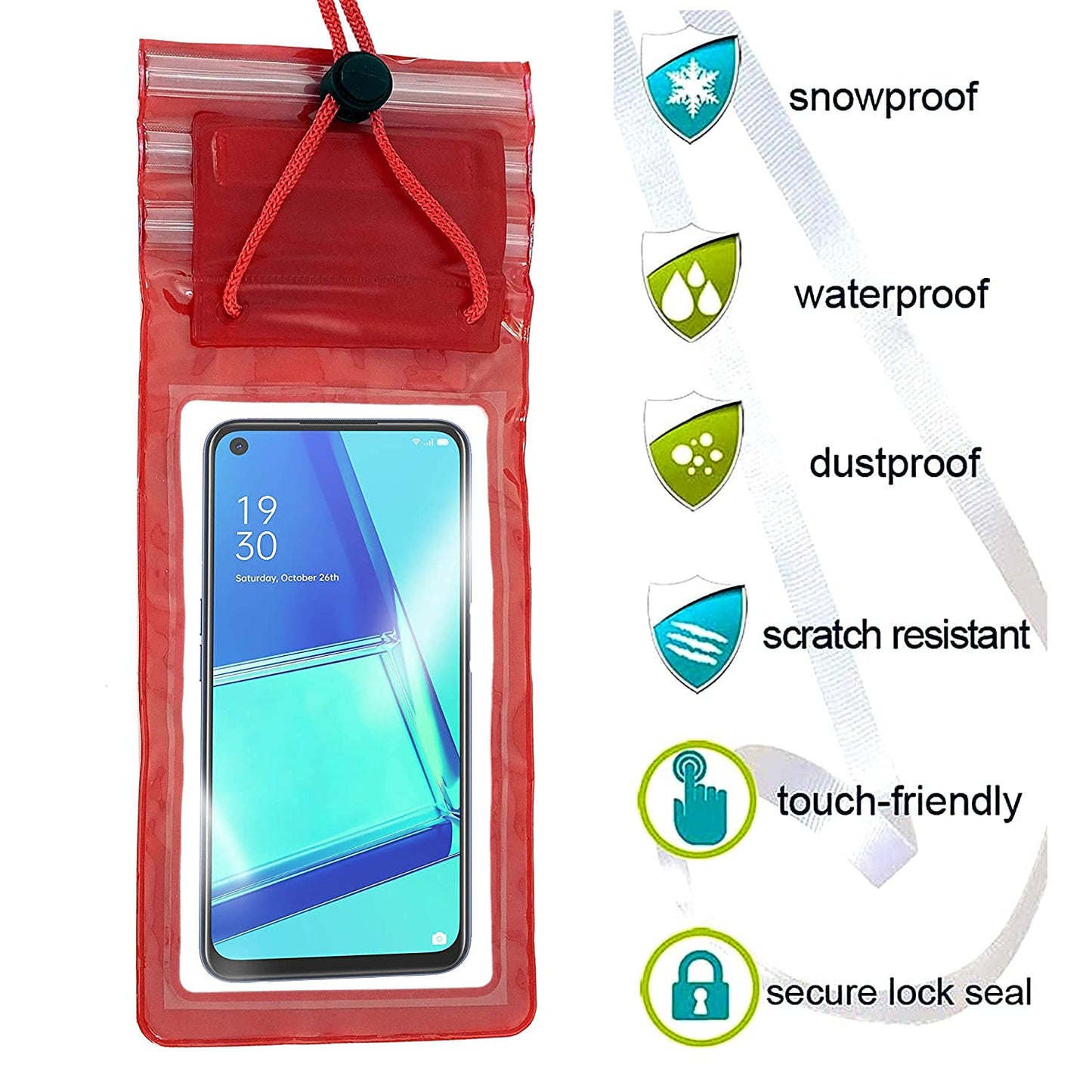 Waterproof Mobile Phone Pouch with Secure Lock – Pack of 2