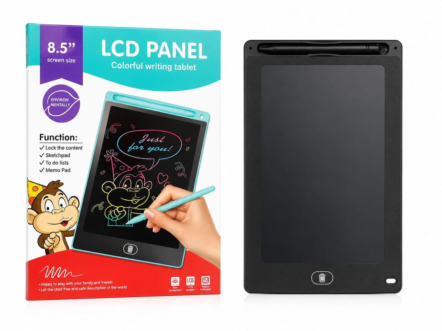 Reusable LCD Writing & Drawing Tablet with Stylus