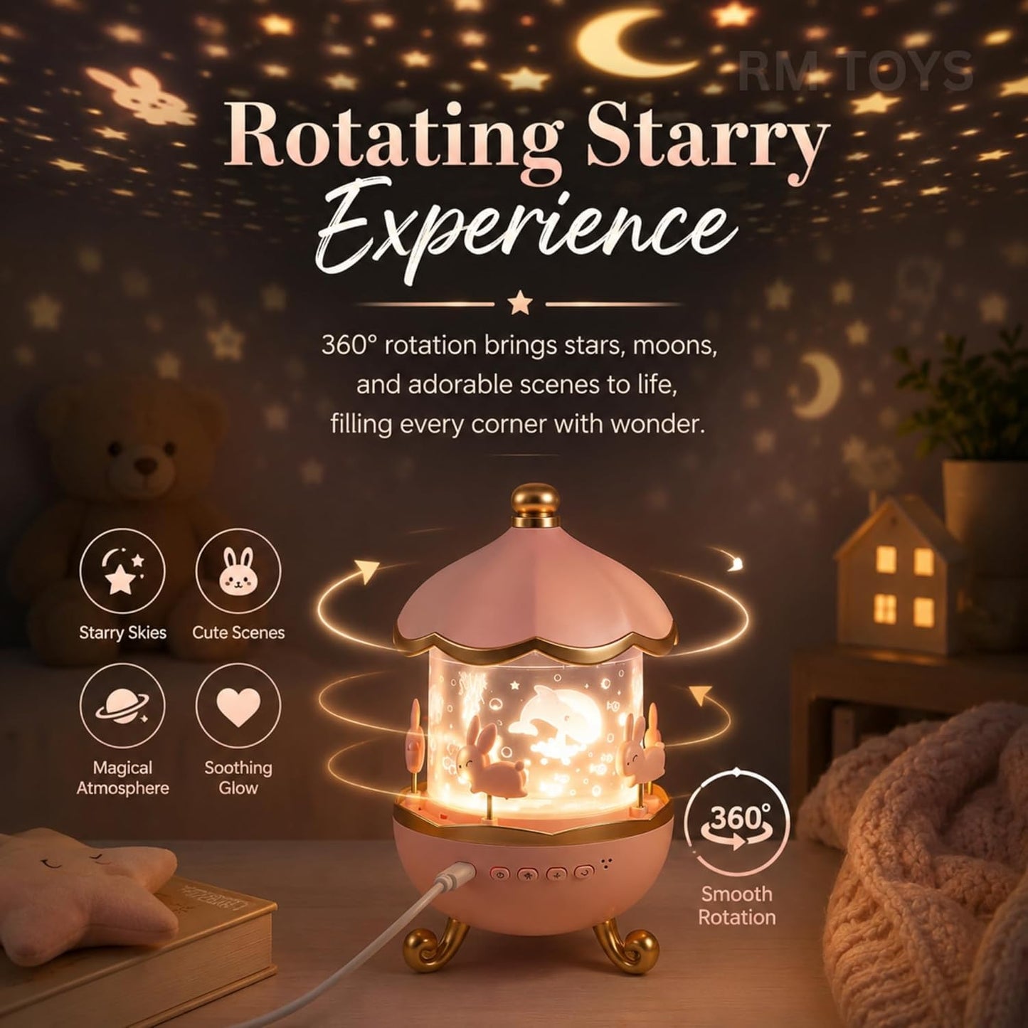 Bunny Bluetooth Speaker Night Lamp with LED Fairy Lights