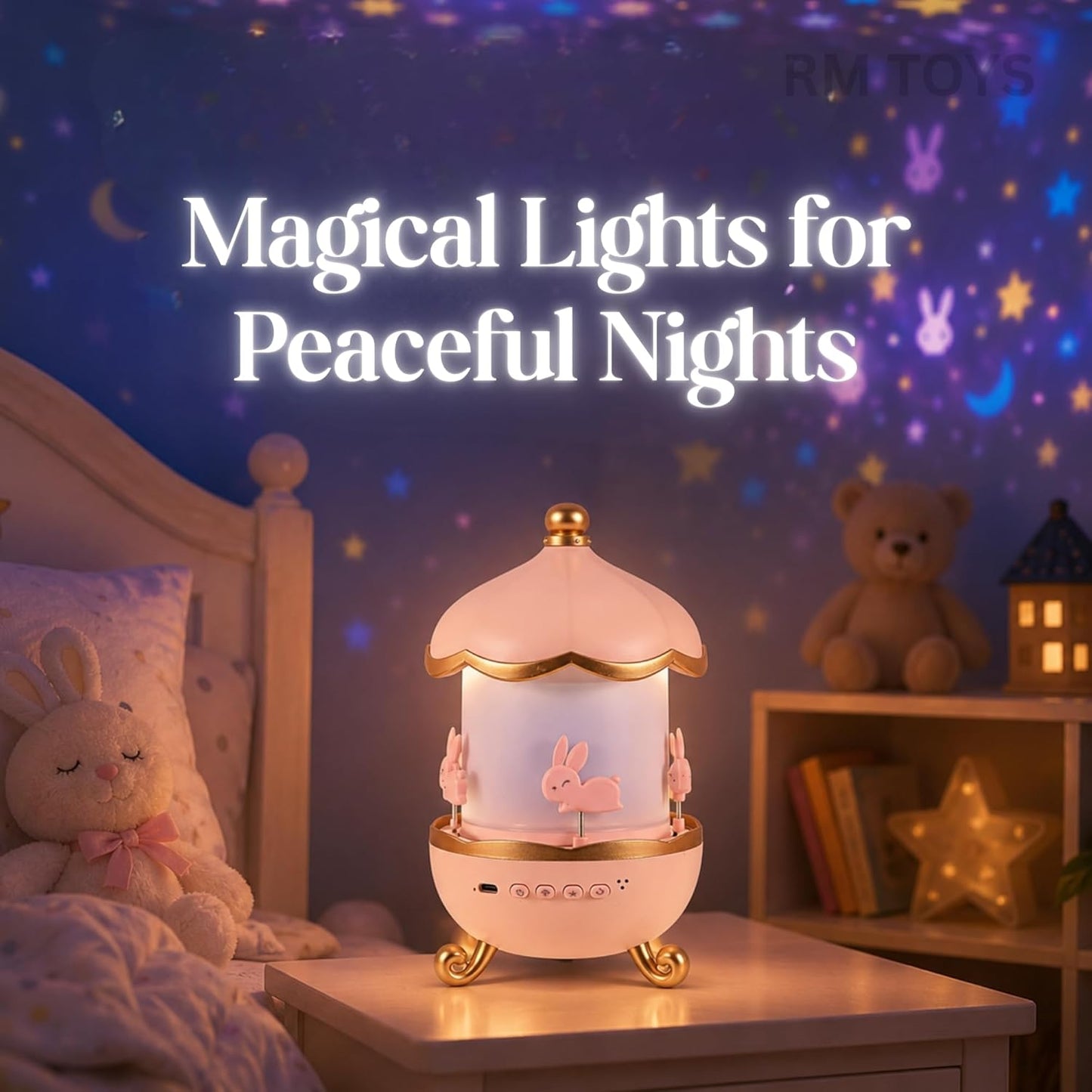 Bunny Bluetooth Speaker Night Lamp with LED Fairy Lights