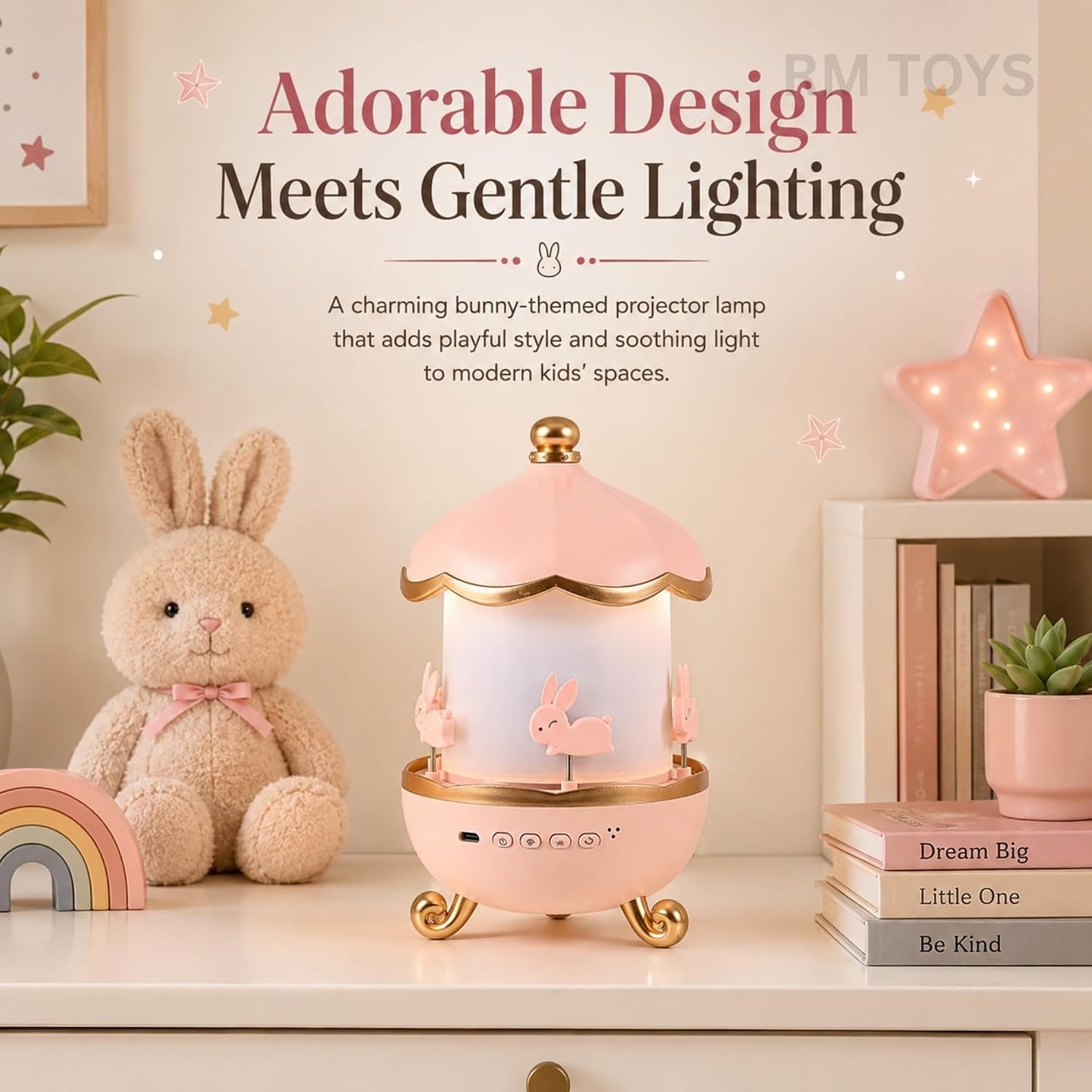 Bunny Bluetooth Speaker Night Lamp with LED Fairy Lights
