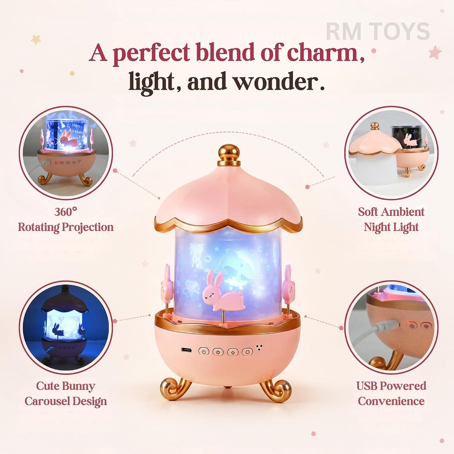 Bunny Bluetooth Speaker Night Lamp with LED Fairy Lights