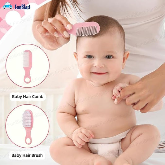 Baby Grooming Kit 10-Piece | Newborn Nail & Hair Care Set – Pink