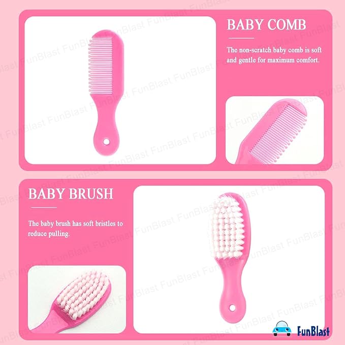 Baby Grooming Kit 10-Piece | Newborn Nail & Hair Care Set – Pink
