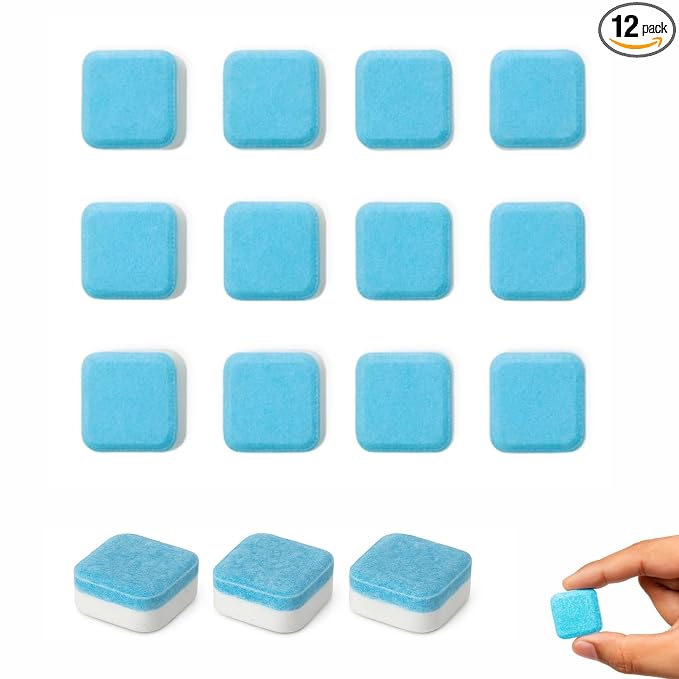 Washing Machine Cleaner Tablets | Deep Cleaning for Washer Drum & Tub – Pack of 12