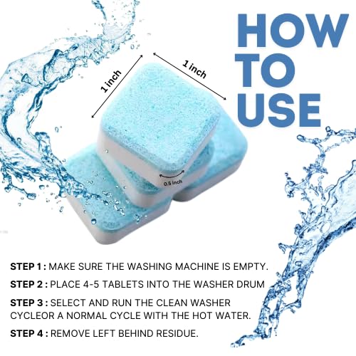Washing Machine Cleaner Tablets | Deep Cleaning for Washer Drum & Tub – Pack of 12
